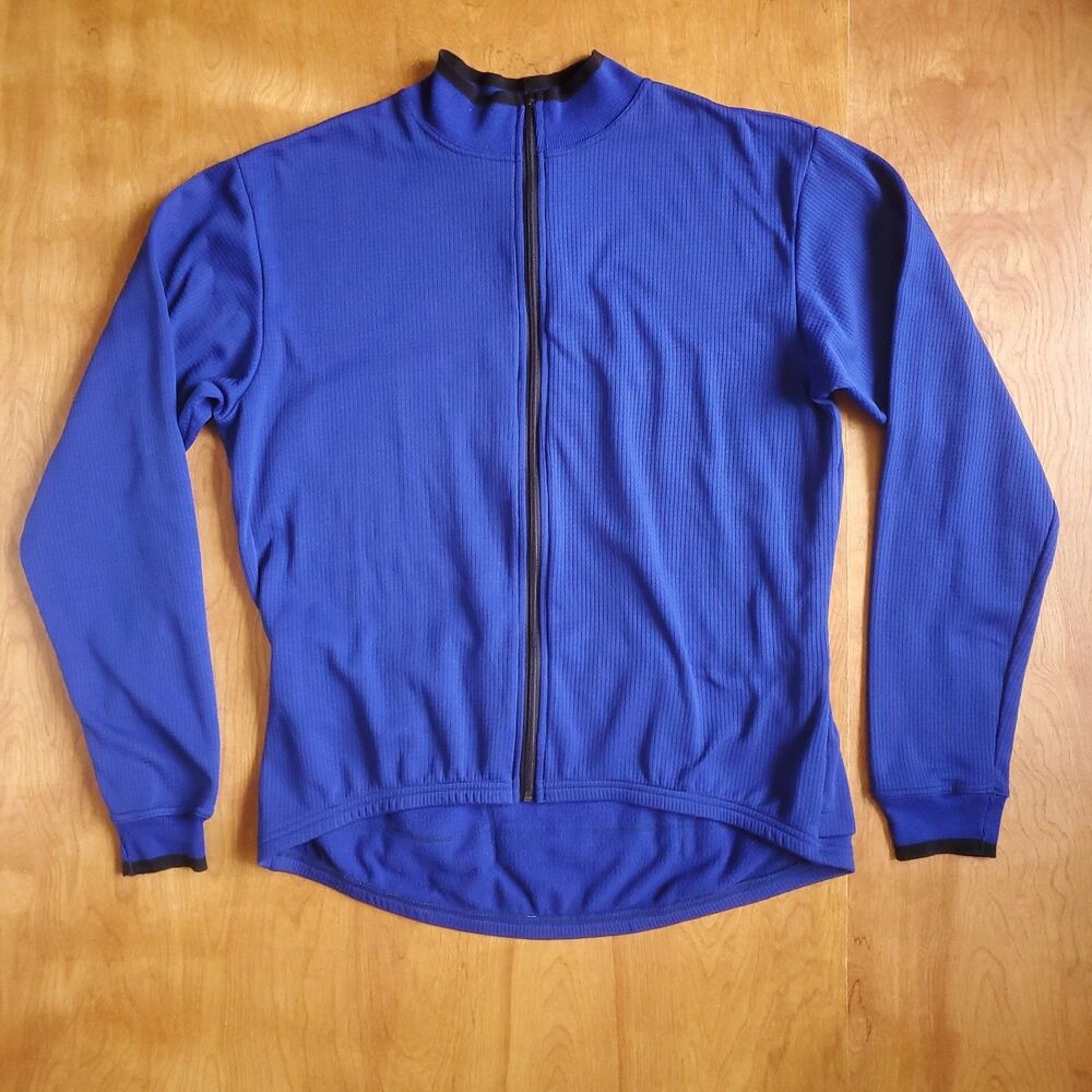 Vintage Bellwether Cycling Jersey XL Blue Full Zip Long Sleeve Polyester - Picture 2 of 11